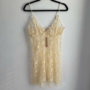 SKIMS Spring Intimates Underwire Slip Dress – Butter Two Tone (Size XL, NWT)